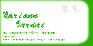 mariann vardai business card