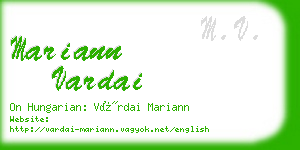 mariann vardai business card